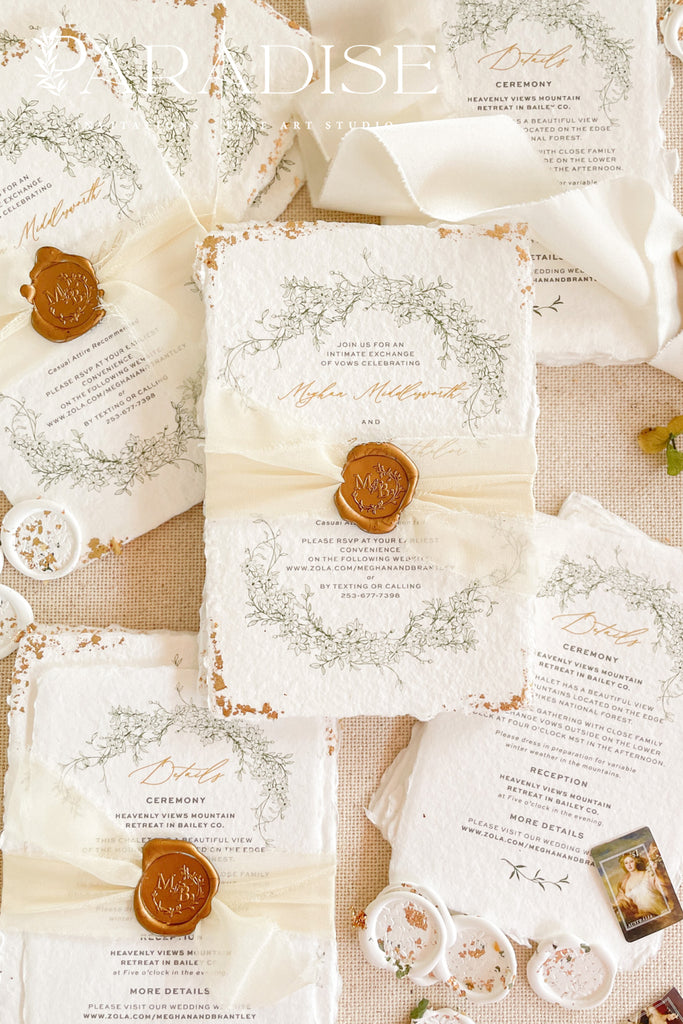 Alexandra Handmade Paper Wedding Invitation Sets