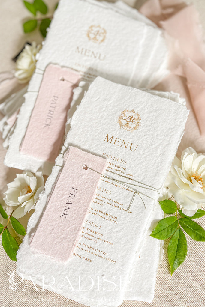 Lilibet Handmade Paper Wedding Menus