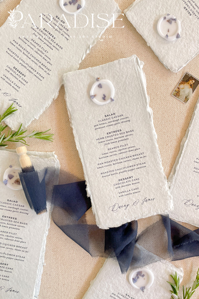 Nina Handmade Paper Wedding Menus