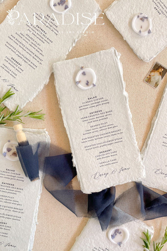 Nina Handmade Paper Wedding Menus