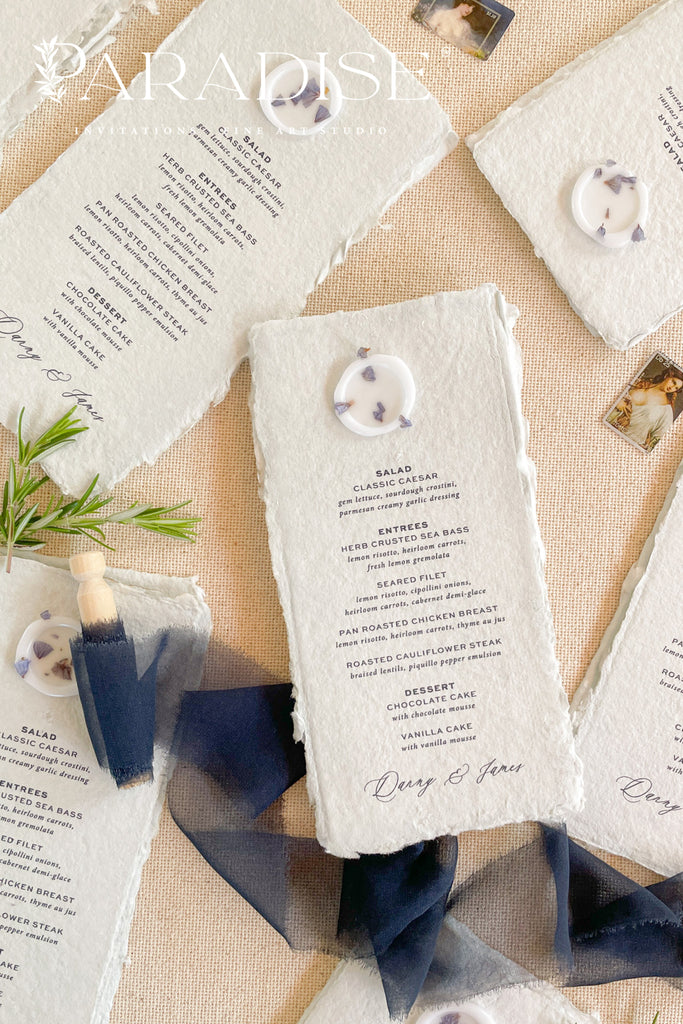 Nina Handmade Paper Wedding Menus