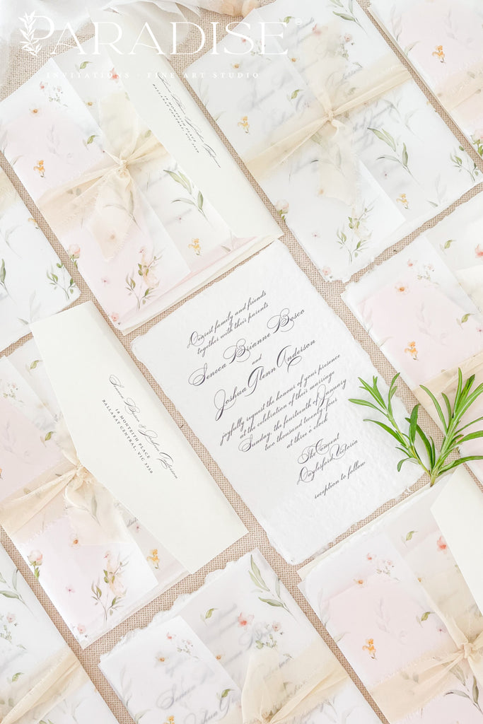 Ellie Handmade Paper Wedding Invitation Sets