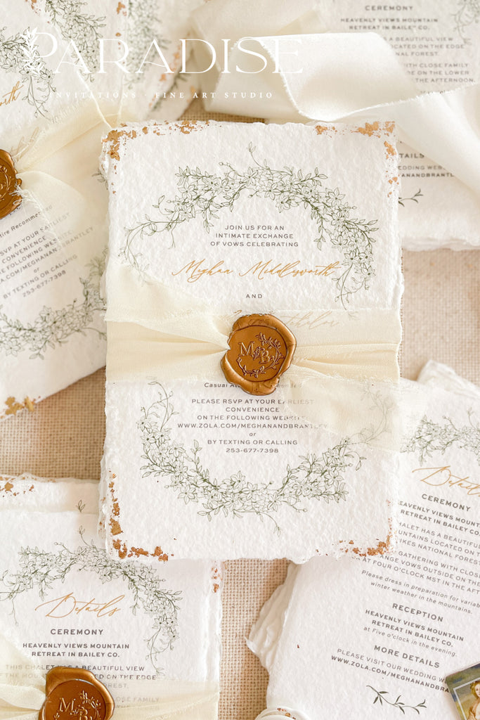 Alexandra Handmade Paper Wedding Invitation Sets