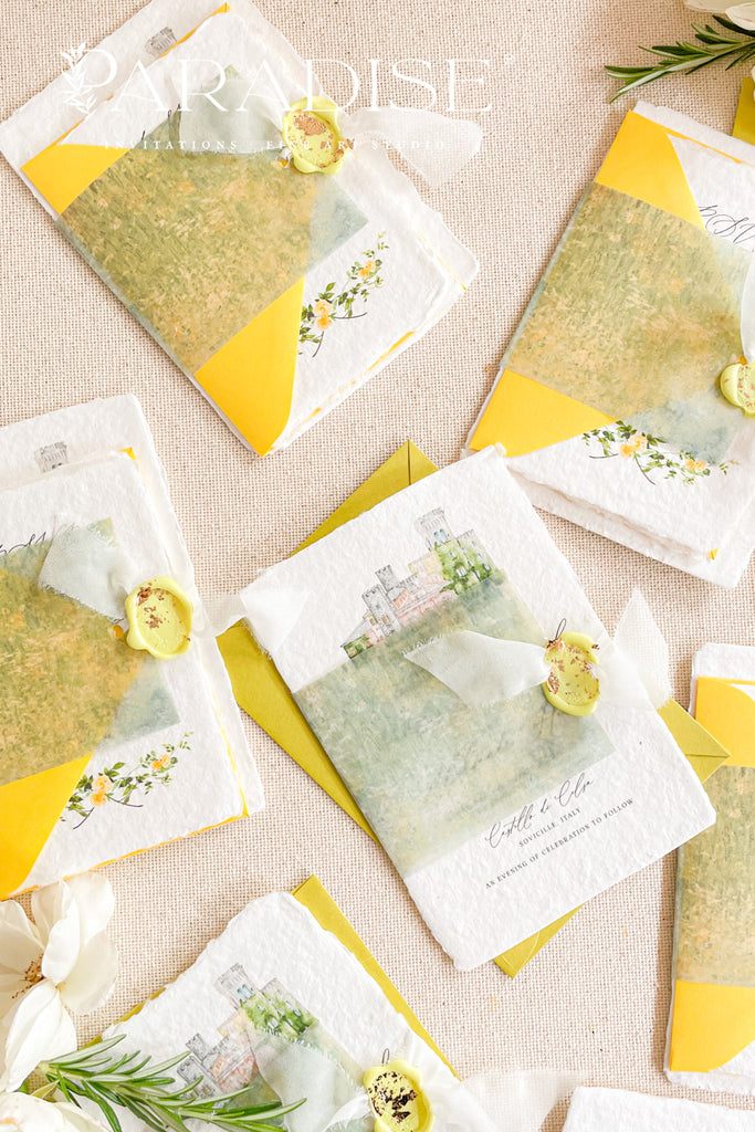 Eliana Handmade Paper Wedding Invitation Sets