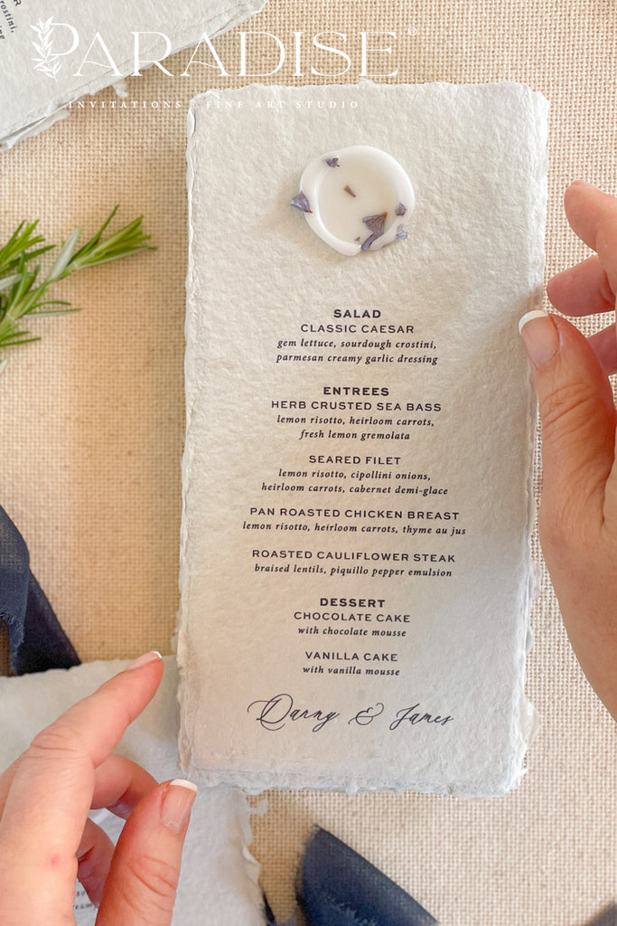 Nina Handmade Paper Wedding Menus