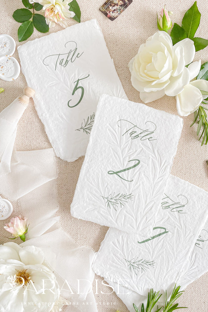 Hallie Handmade Paper Table Numbers