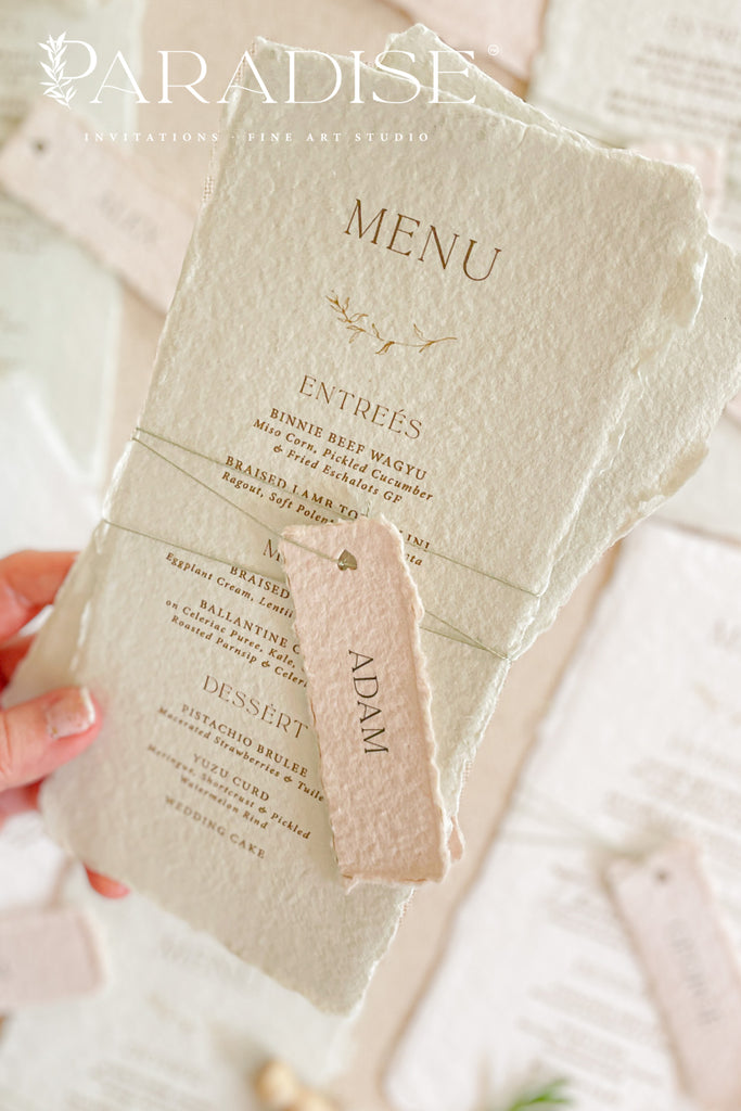 Sylvia Handmade Paper Wedding Menus