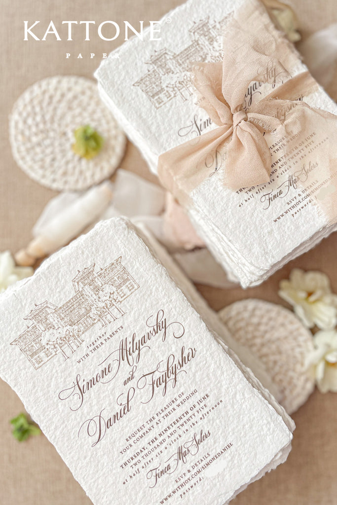 Saisha Handmade Paper Wedding Invitation Sets