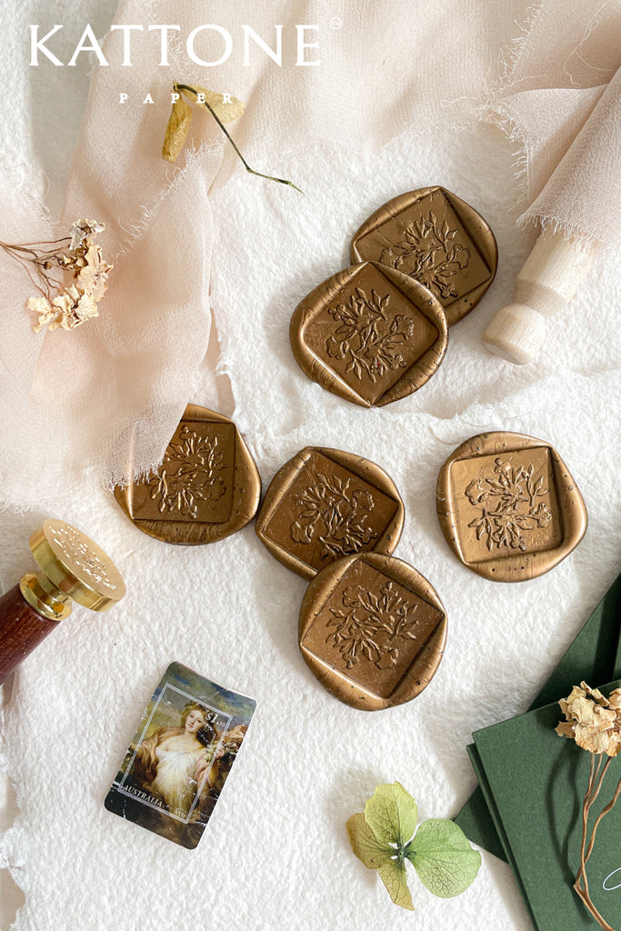 Square Custom Golden Wax Seals