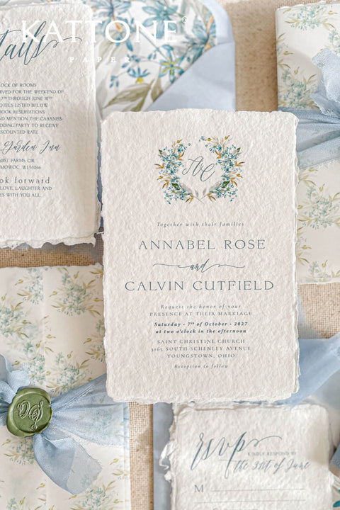 Set a sophisticated and thoughtful tone for your coastal celebration with these unique wedding invites. Perfect for a beach wedding, this suite features a classic navy theme with a beautifully designed wedding timeline to guide your guests through your special day. The elegant calligraphy design adds a touch of classic romance, while the eco-conscious materials ensure your stationery is a beautiful and responsible choice for your special day.