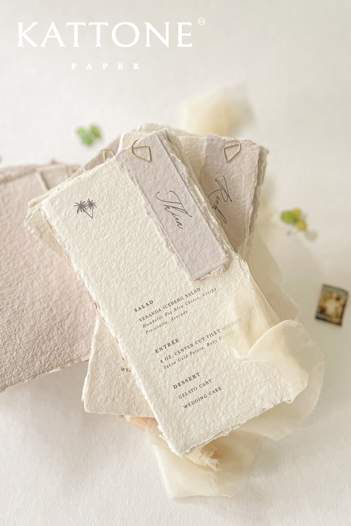 Anita Handmade Paper Wedding Menus