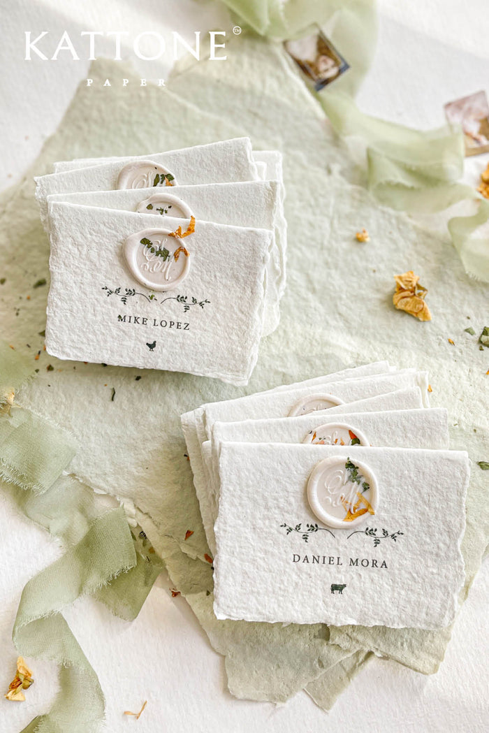 Serenity Handmade Paper Place Cards
