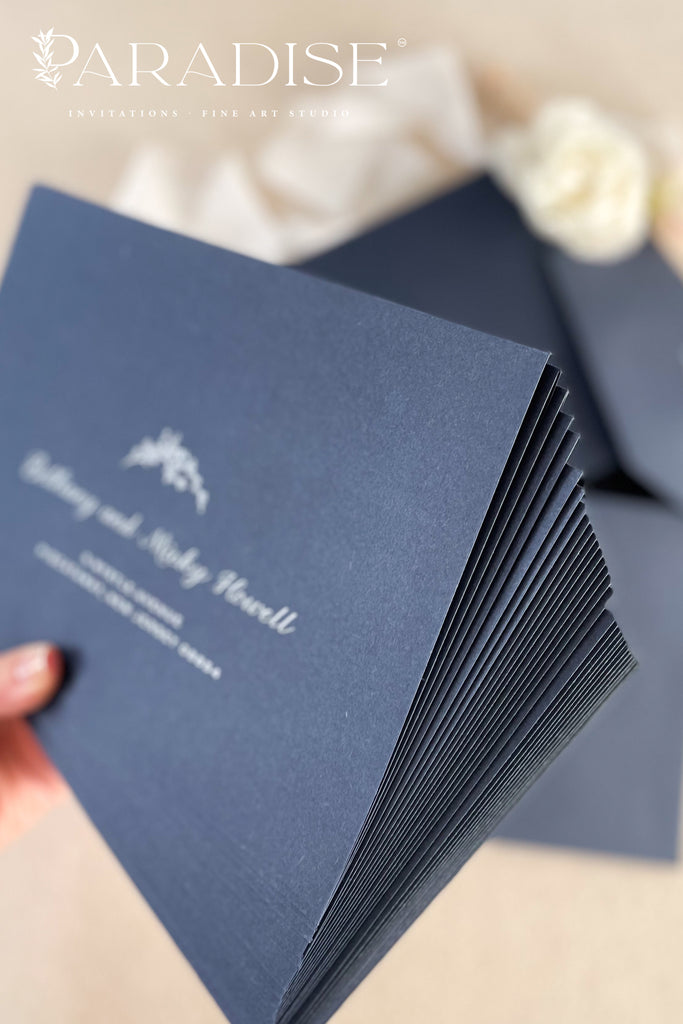 Navy Envelopes and White Ink Address Printing