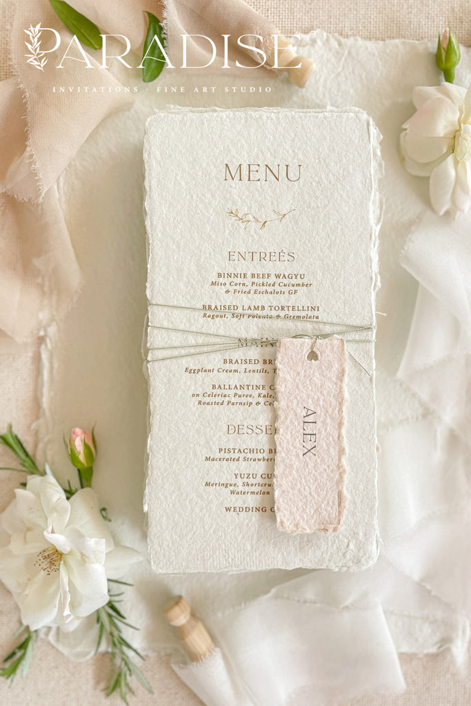 Sylvia Handmade Paper Wedding Menus