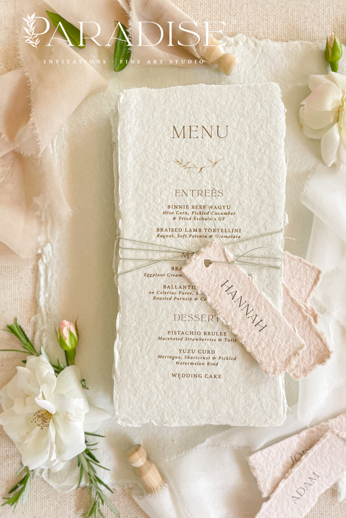 Sylvia Handmade Paper Wedding Menus