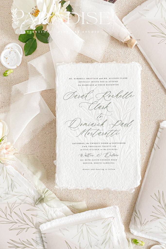 Lillian Handmade Paper Wedding Invitation Sets