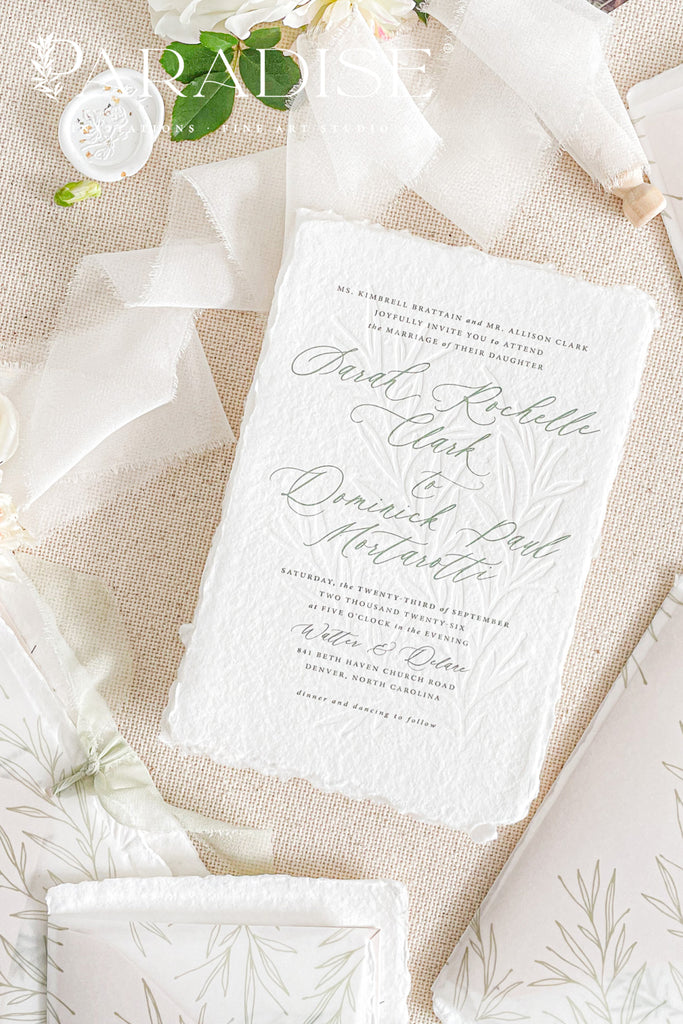 Lillian Handmade Paper Wedding Invitation Sets