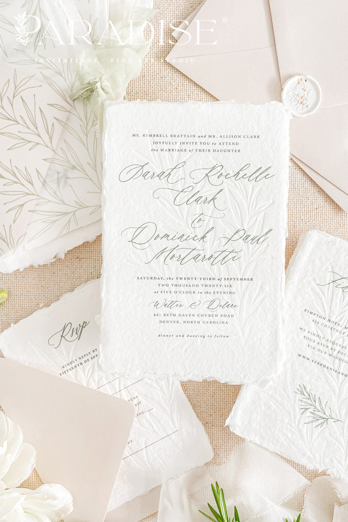 Lillian Handmade Paper Wedding Invitation Sets