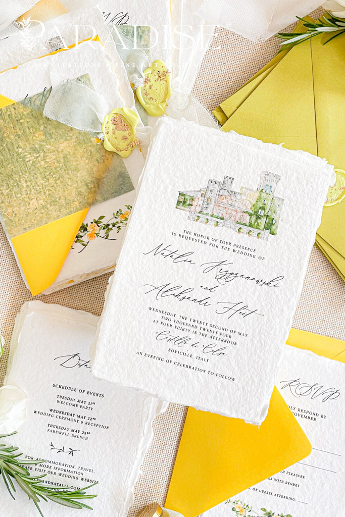 Eliana Handmade Paper Wedding Invitation Sets