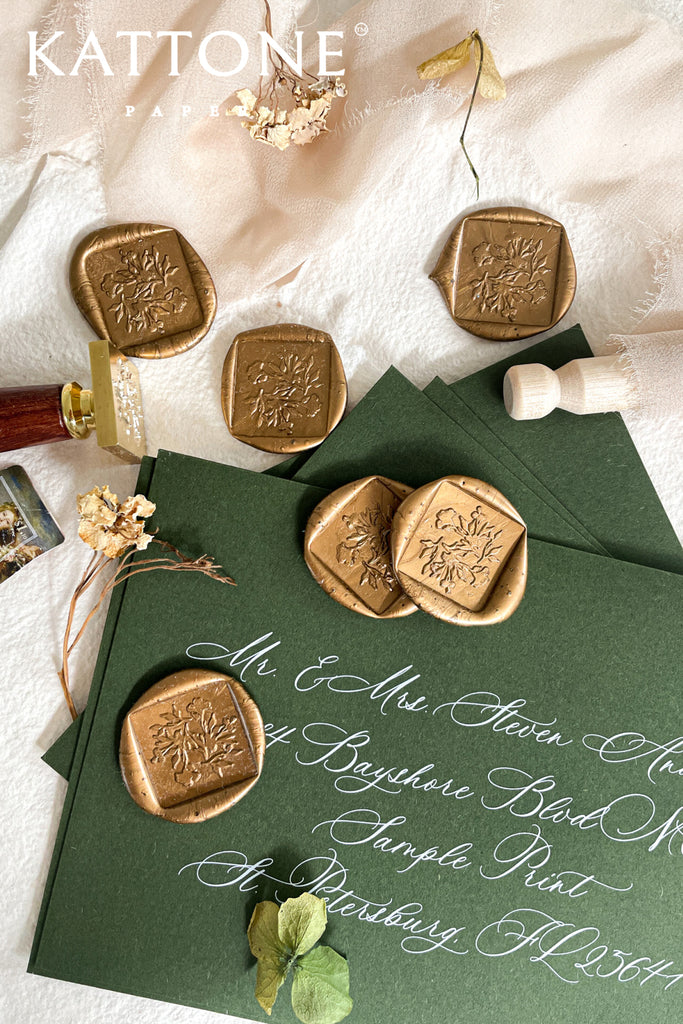 Square Custom Golden Wax Seals