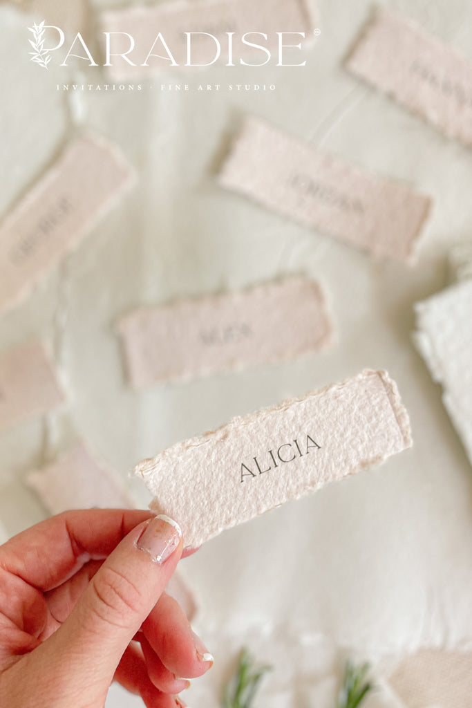 Sylvia Colored Handmade Paper Place Cards