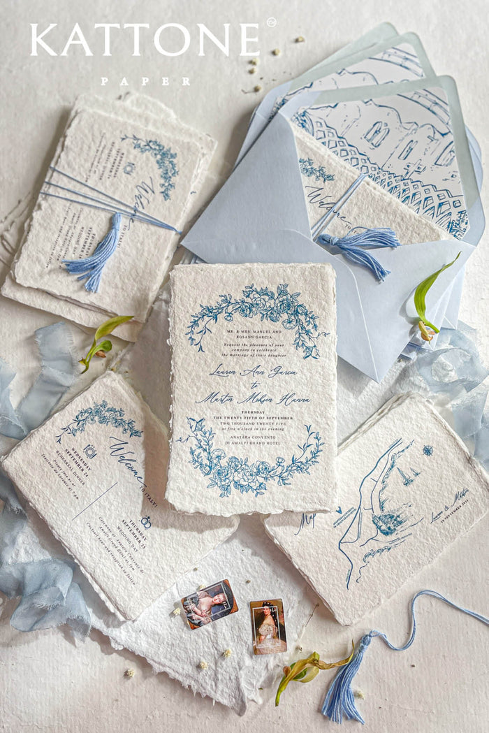 Giustina Tassels Handmade Paper Wedding Invitations