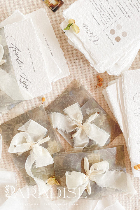 This exquisite wedding invitations suite offers a blend of timeless sophistication and modern elegance. The beautiful modern calligraphy invites are printed on luxurious handmade cotton paper, providing a rich, tactile feel and a fine art finish. This fine art stationery is the perfect choice for couples who appreciate bespoke, handcrafted details and a chic, contemporary aesthetic.
