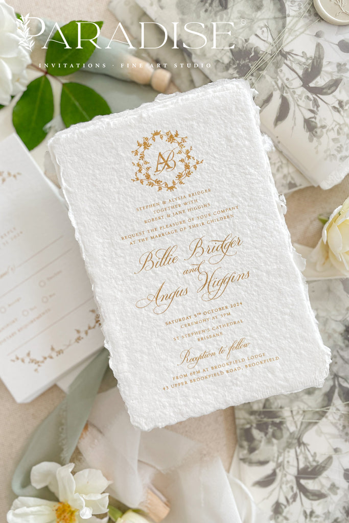 Morgana Handmade Paper Wedding Invitation Sets