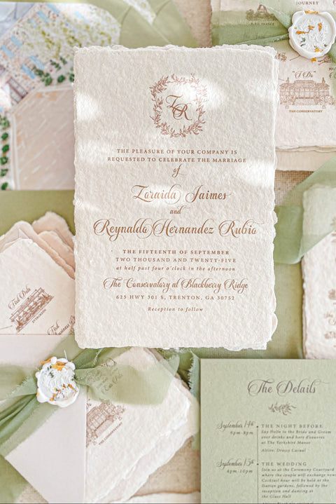 Announce your special day with a personal and artistic touch with this custom wedding invitations suite. Each invite is a true work of fine art, featuring a beautifully hand-drawn custom map illustration and a stunning watercolor wedding venue illustration. These thoughtful details guide your guests through your wedding journey and create a memorable, bespoke introduction to your celebration.