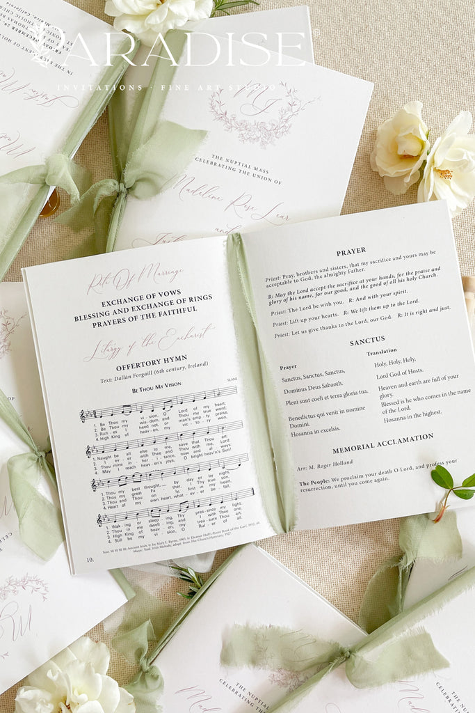 Carolina Silk Ribbon Wedding Programs