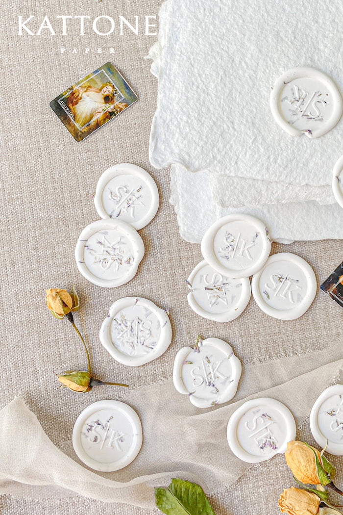 Custom White Wax Seals with Dry Leaves