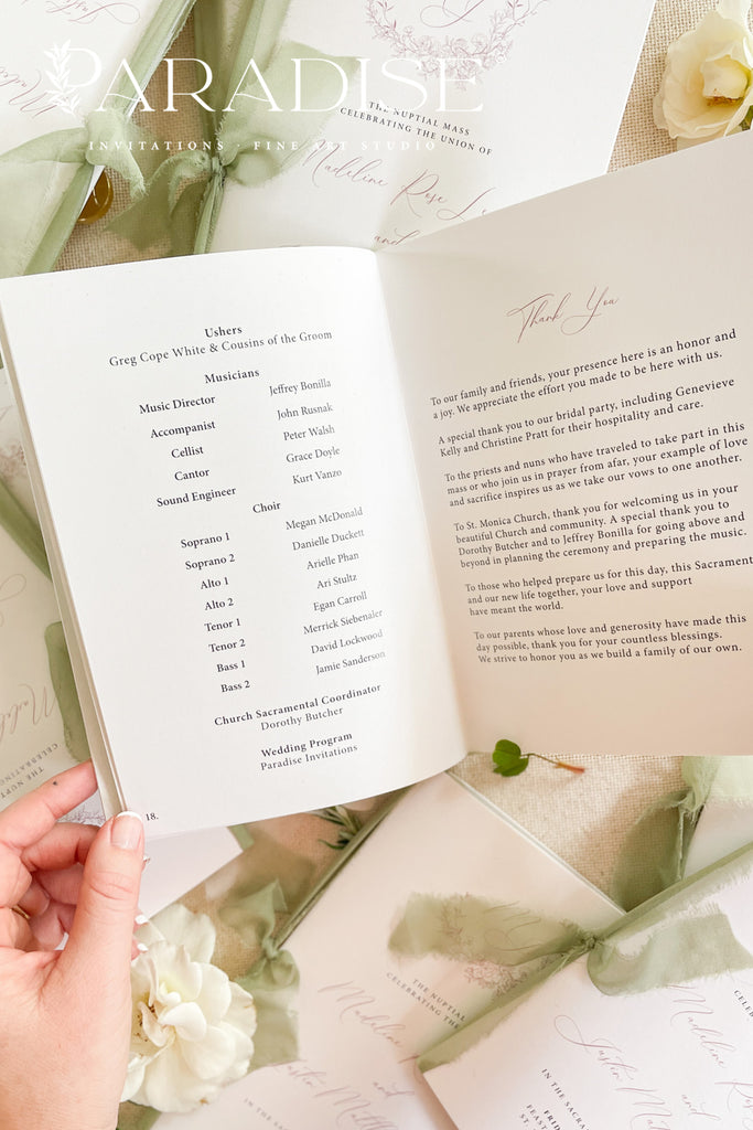 Carolina Silk Ribbon Wedding Programs