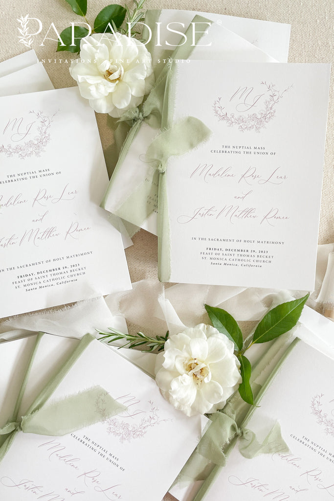 Carolina Silk Ribbon Wedding Programs