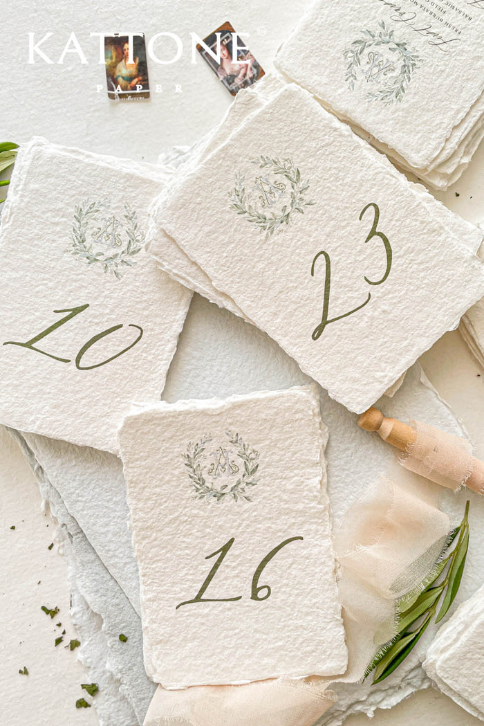 Nelle Handmade Paper Table Numbers