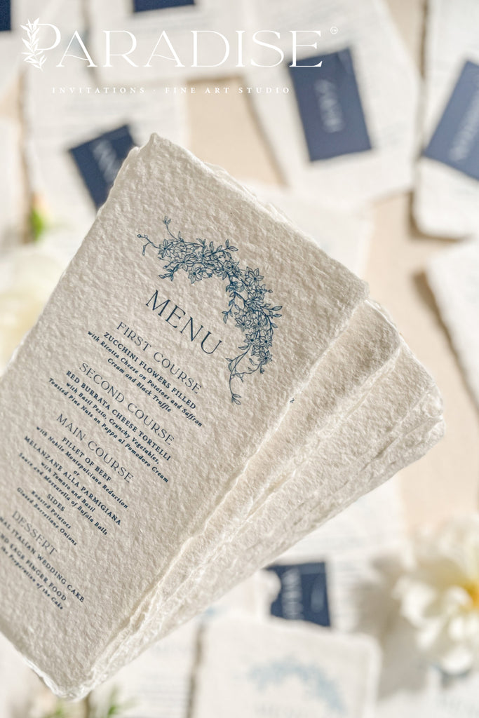 Rhea Handmade Paper Wedding Menus