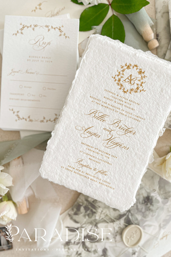 Morgana Handmade Paper Wedding Invitation Sets