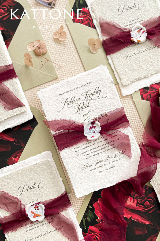 Ines Handmade Paper Wedding Invitations