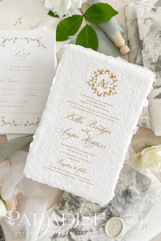 Morgana Handmade Paper Wedding Invitation Sets