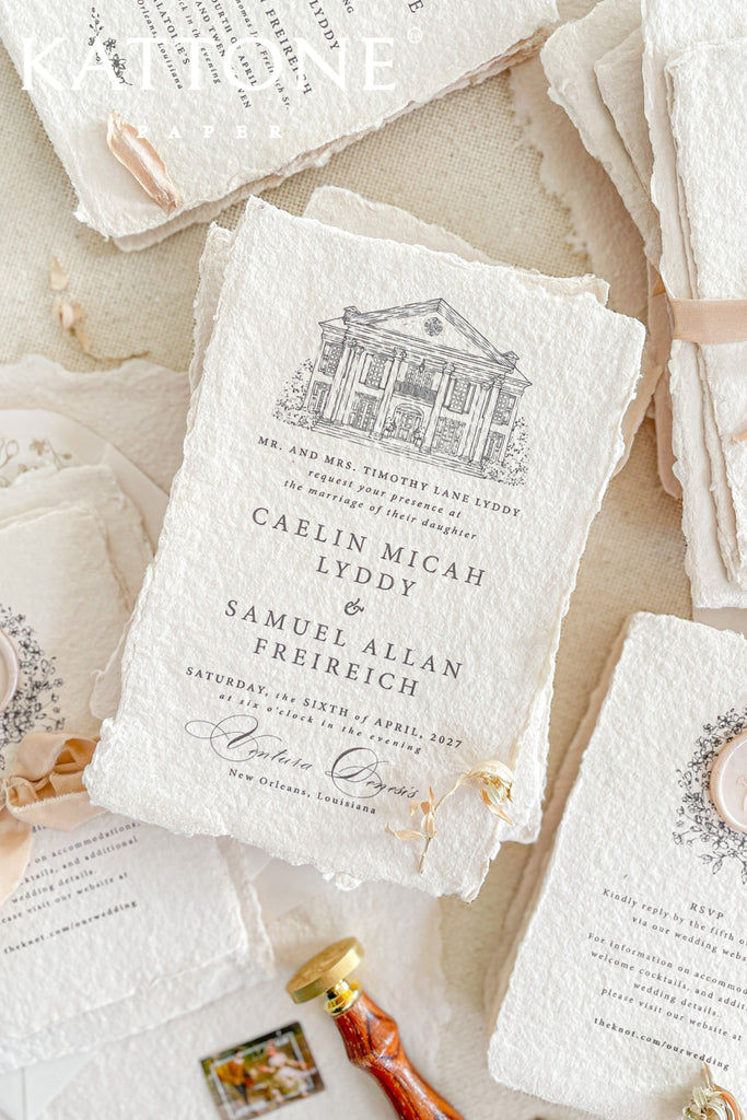 Miriana Handmade Paper Wedding Invitation Sets