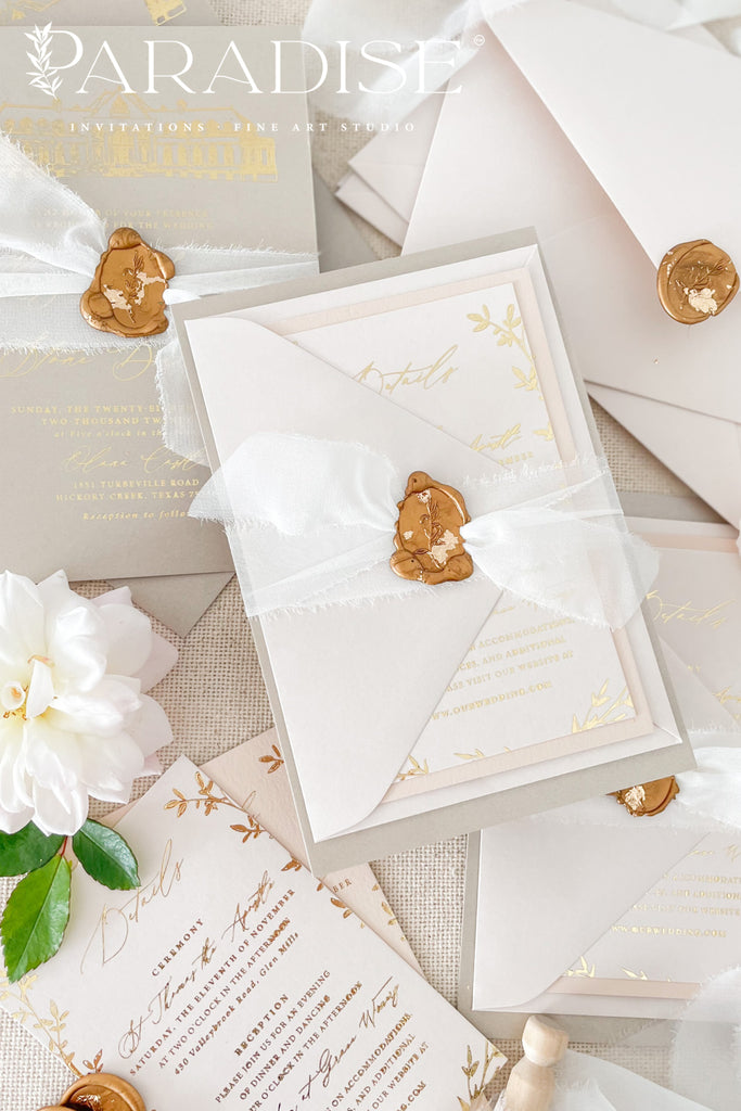 Maria Gold Foil Wedding Invitation Sets