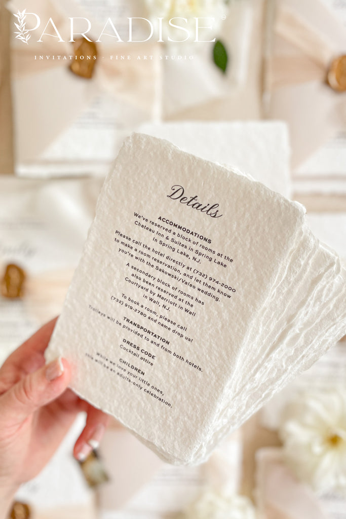 Amiri Handmade Paper Wedding Invitation Sets