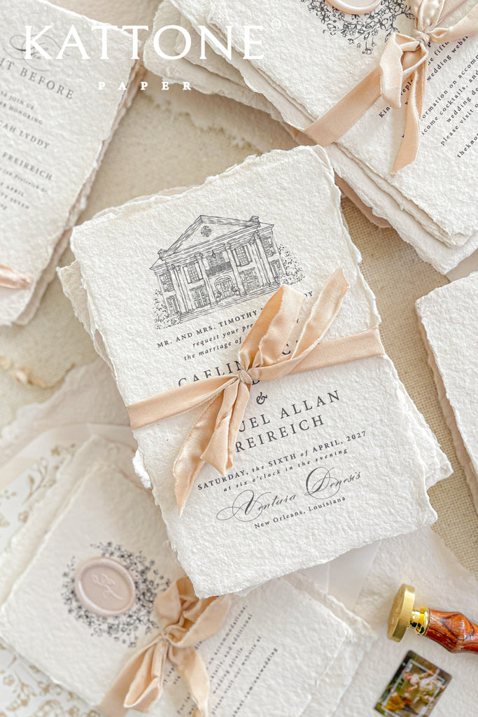 Miriana Handmade Paper Wedding Invitation Sets