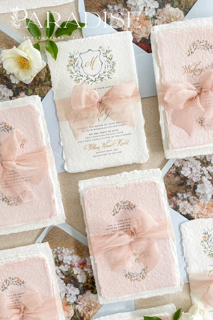 Unique Handmade Paper Wedding Invitation Sets