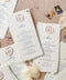 Infuse your reception with timeless artistry through our handmade paper wedding menus, featuring deckled edges, elegant typography, and floral wax seals. Each piece is crafted from soft cotton paper, offering a textured, organic finish that beautifully complements fine-art, garden, or destination weddings. Designed for couples who adore romantic, handcrafted details, these menus transform every place setting into an exquisite statement of elegance.