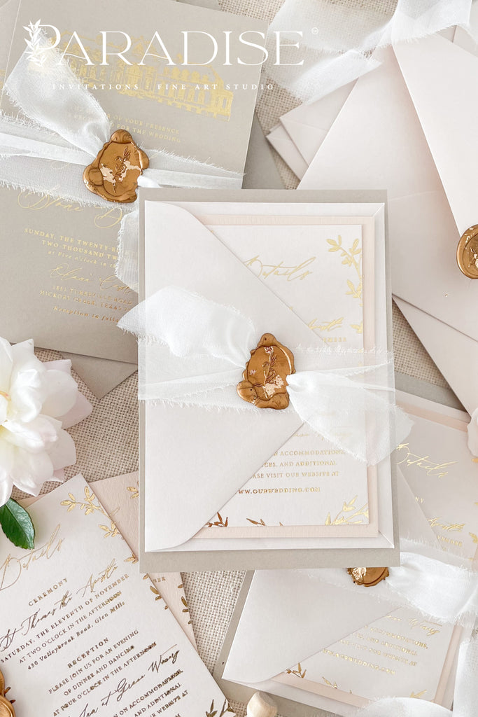 Maria Gold Foil Wedding Invitation Sets