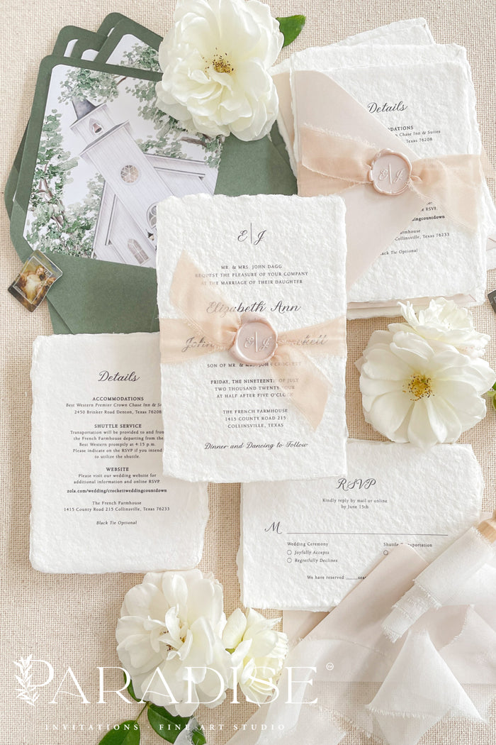 Cerese Handmade Paper Wedding Invitation Sets