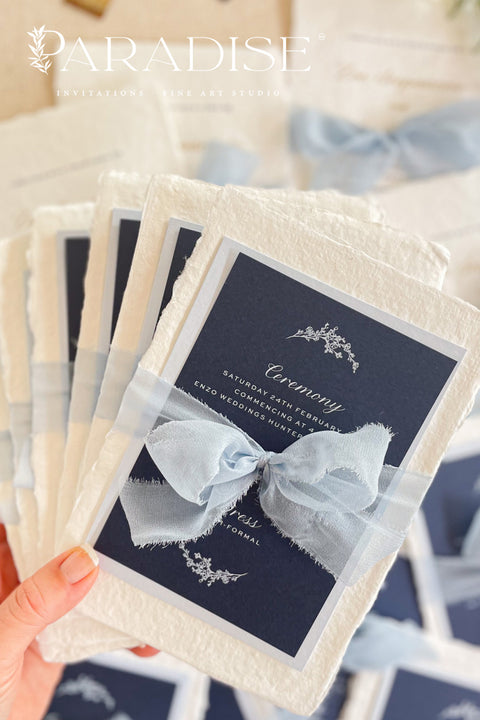 Announce your special day with timeless, heartfelt style. The unique deckled edges and soft texture provide an artisan feel that is both rustic and elegant, setting a deeply romantic tone for your ceremony. Each invite is an eco-friendly choice that leaves a lasting impression on your guests.