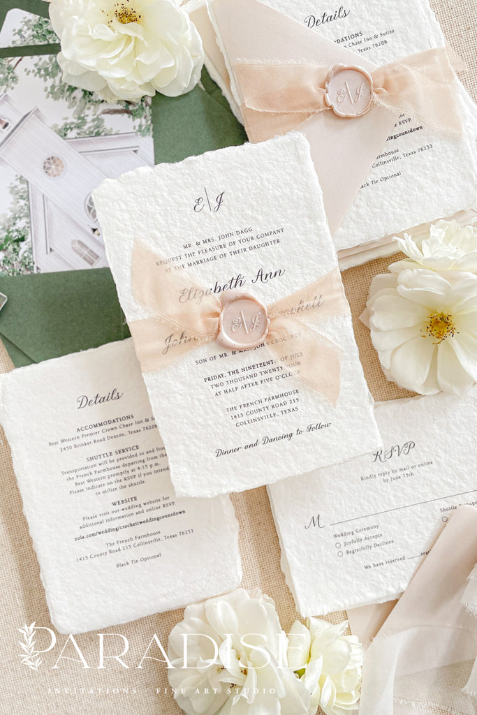 Cerese Handmade Paper Wedding Invitation Sets