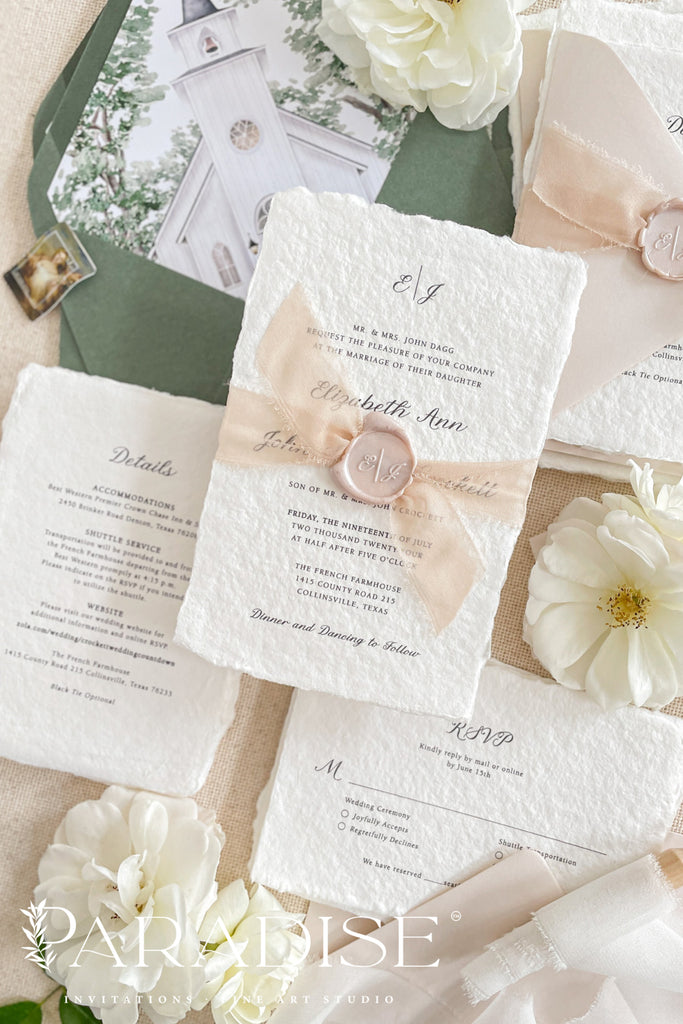 Cerese Handmade Paper Wedding Invitation Sets