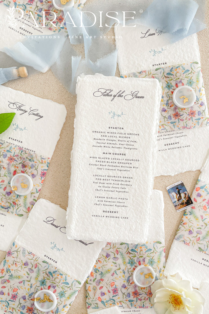 Serafina Handmade Paper Wedding Menus